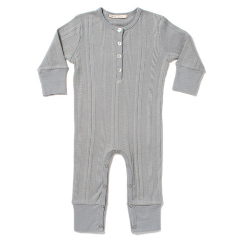 Long Sleeved Henley Ribbed Coverall