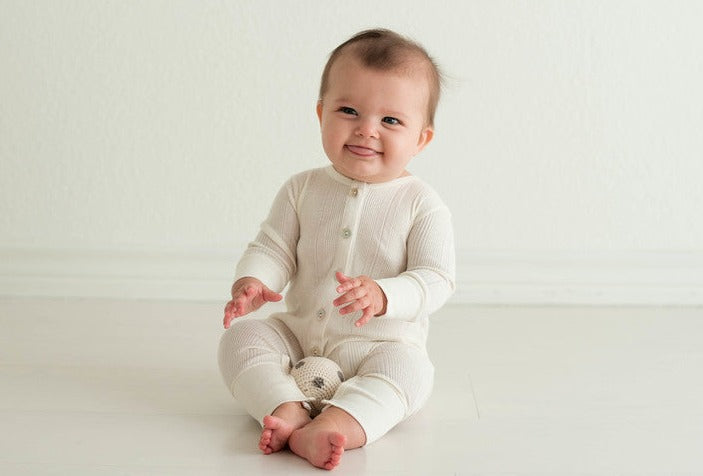Variegated Ribbed Long Placket Coverall